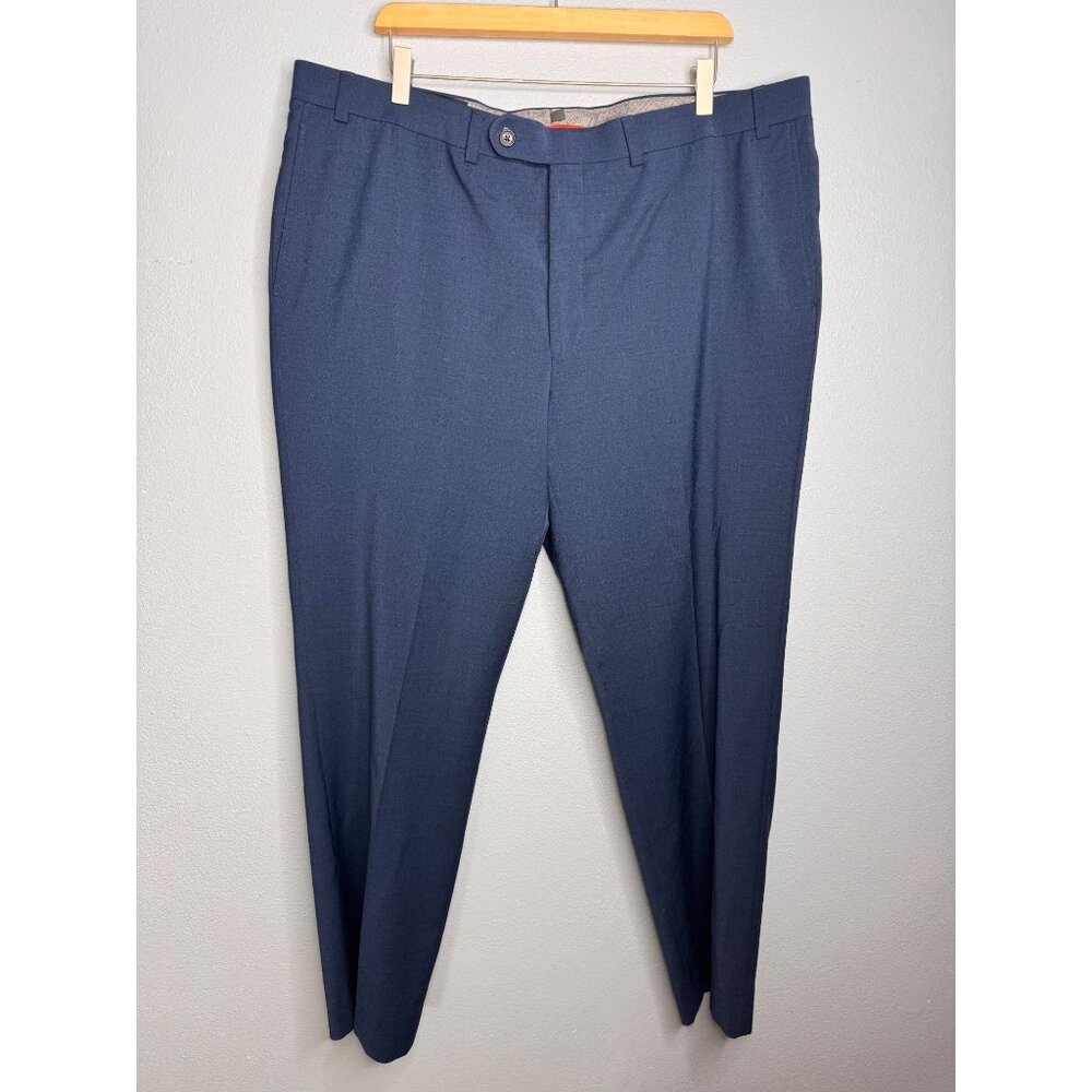 Riviera By Jack Victor Mens Traveler Blue Pants 42RX30 Wool Blend Office